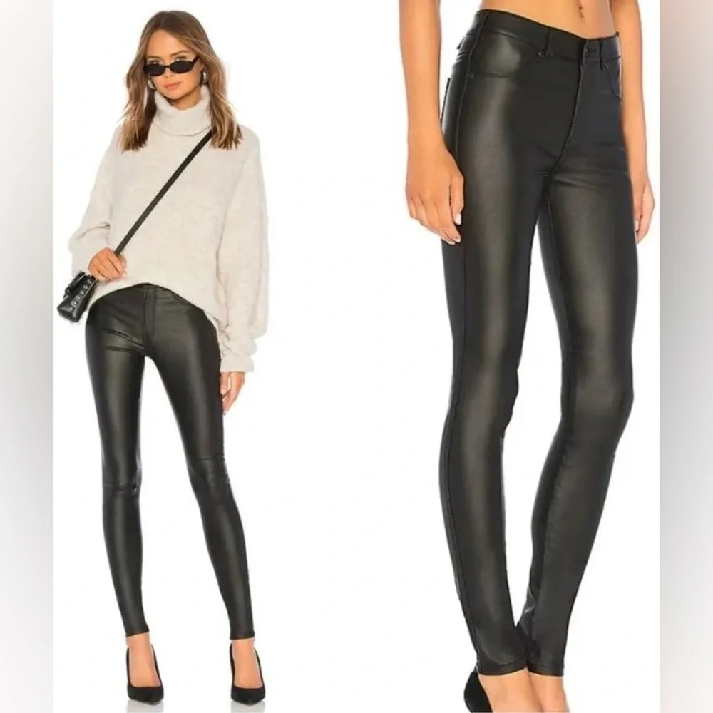 NWT Revolve X Sanctuary Social Standard Black Coated Wax Skinny Jeans - Picture 8 of 12